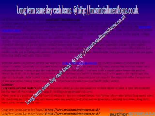 Long Term Loans Same Day Payout -mwsinstallmentloans.co.uk