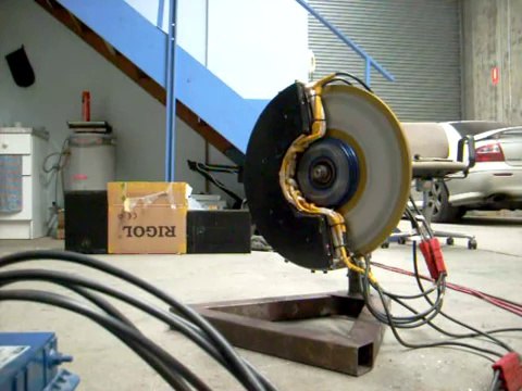 Electric Car Axial Flux 3 Phase AC Induction Wheel Motor Test