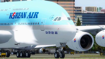 FSX Korean Air A380 @ Kai Tak ( HD )