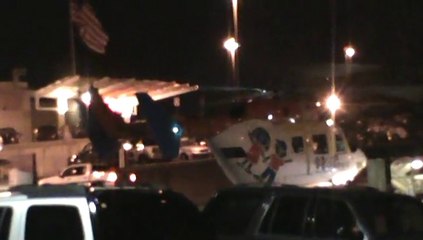 Medevac Helicopter takes off from Cobb General Hospital