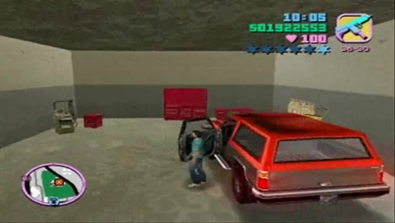 Grand Theft Auto Vice City - Missão - 53 - Sunshine Autos (símbolo "asterisco vermelho e amarelo" no mapa)