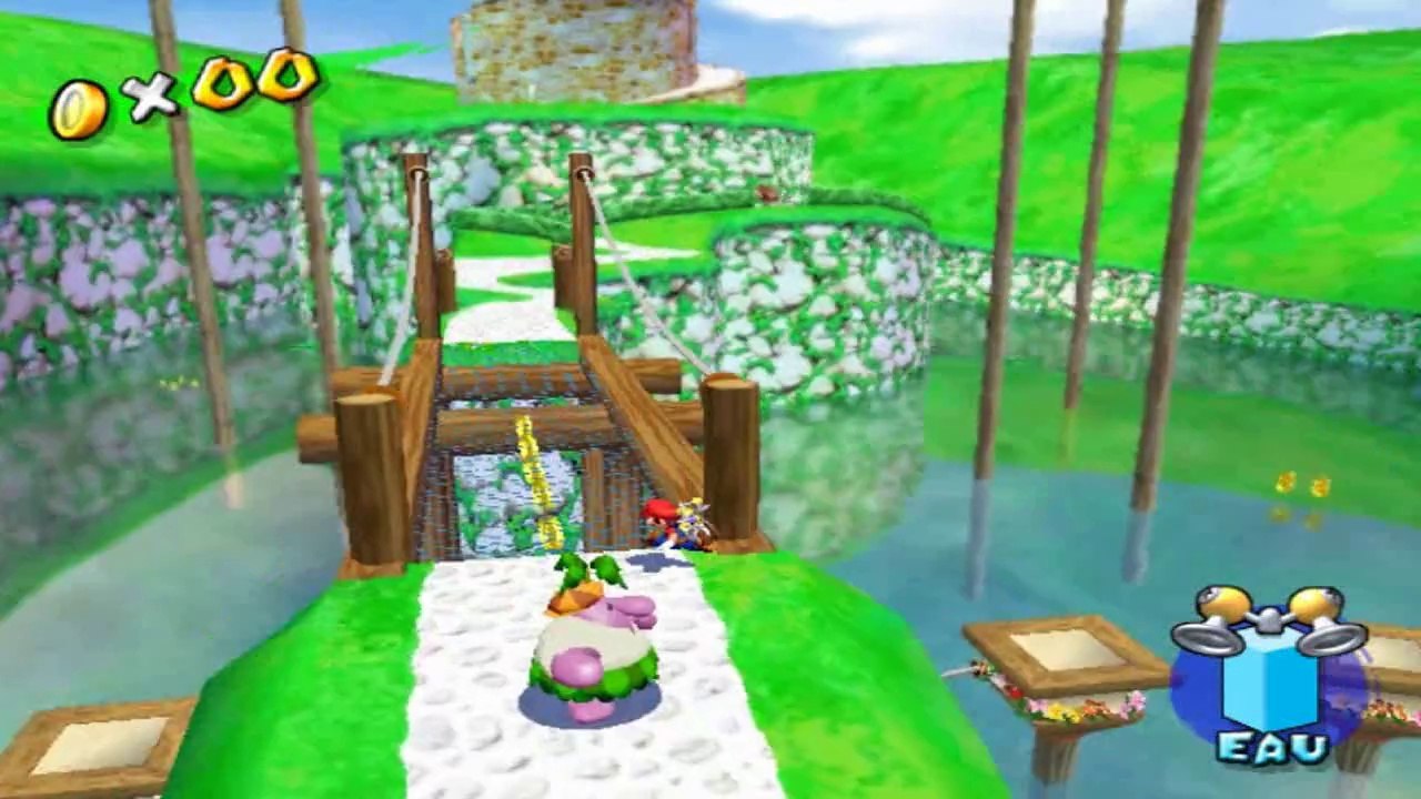 Super Mario Sunshine - Collines Bianco - Soleil Secret 1 : Récuperer 8 pièces rouges