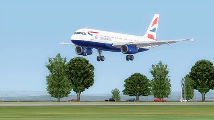 FSX British A320 Landing @ Manchester ( Spotting View ) ( HD )