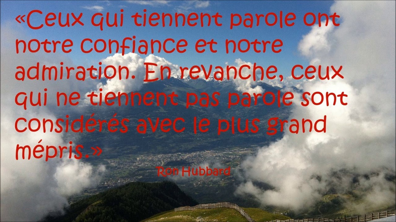 Diaporama de citations sur la confiance, de Ron Hubbard