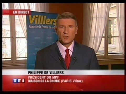 Philippe de VILLIERS sur TF1