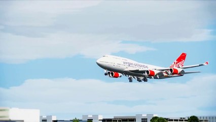FSX Virgin Boeing 747 Landing @ Gatwick ( HD )