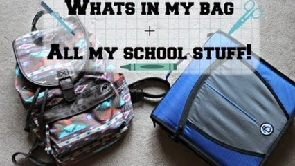 Whats in my Bag+All my school Stuff!