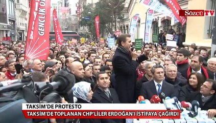 CHP'liler Erdoğan'ı Taksim'de protesto etti