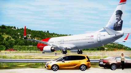 FSX Norwegian Boeing 737 Jet blast & TakeOff Skiathos ( HD )