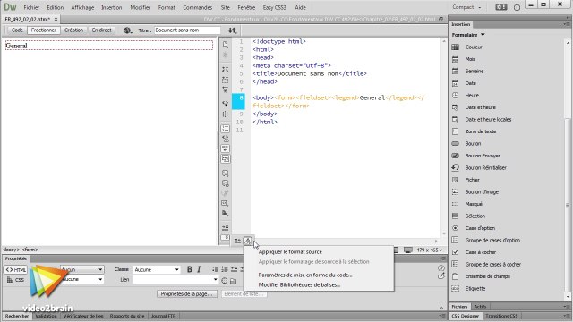 Tutoriel Dreamweaver CC : Quels sont les éléments de base des formulaires ? | video2brain.com