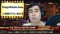 Notre Dame Fighting Irish vs. Georgia Tech Yellow Jackets Pick Prediction NCAA College Basketball Odds Preview 2-26-2014
