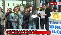 Bodrum'da MEB yasa tasarısı protestosu