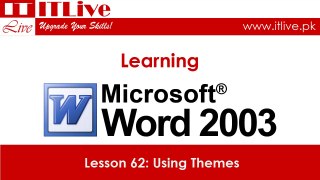 62 - Using Themes in Word 2003 (Urdu / Hindi)