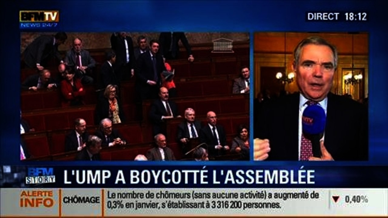 BFM Story: Les députés UMP boycottent les questions au gouvernement à l’Assemblée nationale - 26/02