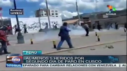 Al menos 5 heridos en segundo día de paro en Cusco, Perú