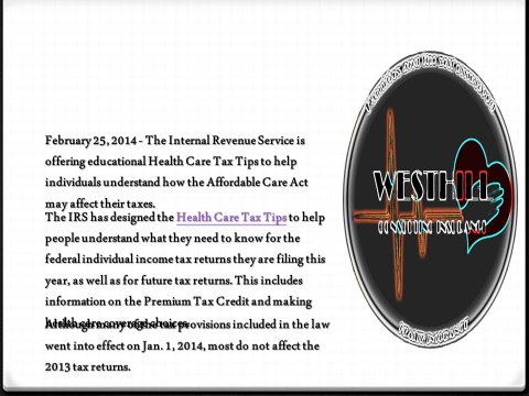 westhillconsultingIn - IRS Offers Health Care Tax Tips to Help Individuals Understand Tax Provisions in the Affordable Care Act