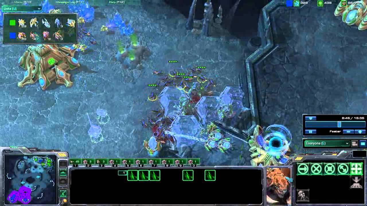 Starcraft 2 Türkçe Anlatım Tt.darvin vs Viper ZvP g1 Xel'Naga Caverns