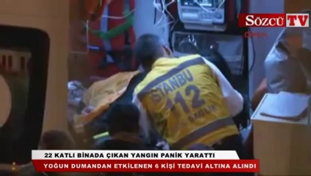 22 katlı binada çıkan yangın panik yarattı