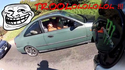 Motorcycle Trolls Slow Rice Burner Honda Civic Who Thinks His Car Is Fast