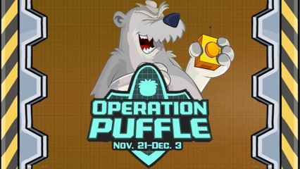 Club Penguin Operation Puffle: Brown Puffle + GOLD LEI