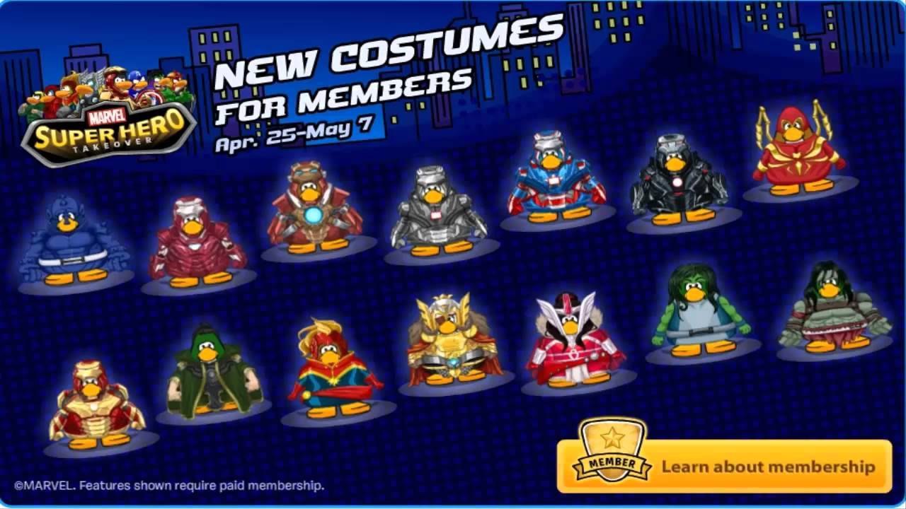 Club Penguin- Avengers Costumes Sneak Peek