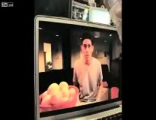 This guy pulls out a fresh Apple out of his monitor