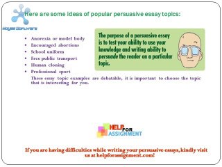 how to write a good persuasive essay