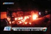 Bus interprovincial repleto de pasajeros se incendió en la Panamericana Sur