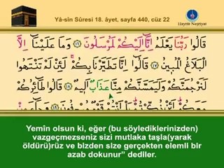 YİRMİİKİNCİ CÜZ KURANI KERİM SAYFA 440