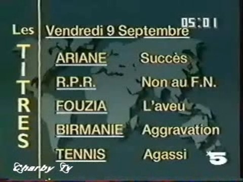 La Cinq - 1er Journal Permanent - 1988