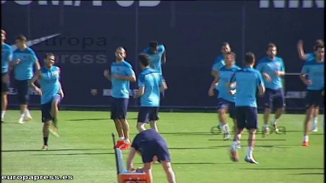 Barça entrena tras la eliminatoria de la Champions