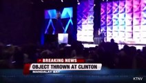 Shoe Thrown at Hillary Clinton During Speech