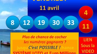 My Million Euro Millions Vendredi 11 avril numeros gagnants