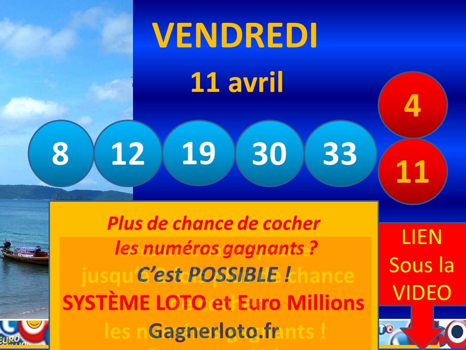 My Million Euro Millions Vendredi 11 avril numeros gagnants