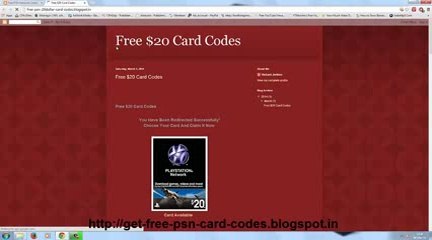 Free PSN Codes -Get Free PSN Card Codes - ($20&$50) April 2014