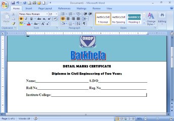 DMC Format in MS Word
