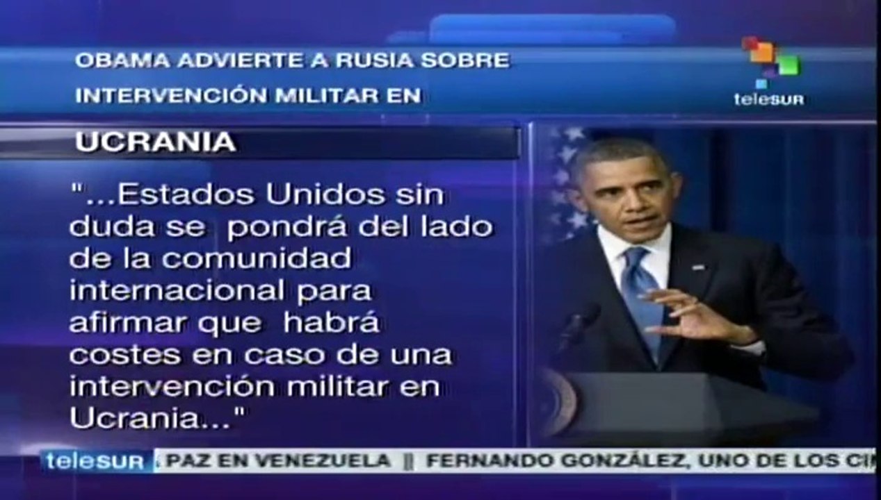 Obama advierte a Rusia de consecuencias si interviene en Ucrania