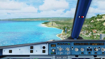 FSX Air New Zealand A320 Landing @ Hawaii Dilingham ( Cockpit ) ( HD )