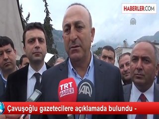 Çavuşoğlu gazetecilere açıklamada bulundu -
