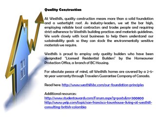 Westhill Consulting British Colombia Foundation Principles