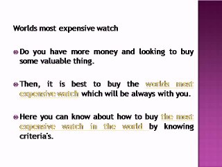 worlds most expensive watch
