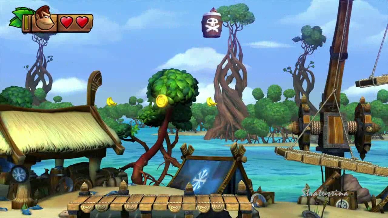donkey kong country tropical freeze: intro, 1-1 gameplay ita