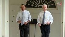 Barack Obama and Joe Biden jogged around the White House