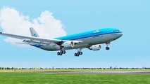 FSX KLM Airbus A330 Landing @ Amsterdam ( Outside ) ( HD )