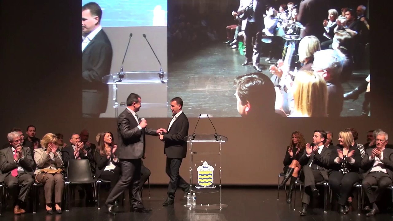 AGDE - 2014 - Jérôme Bonnafoux  présente la liste de l' UNION AGATHOISE