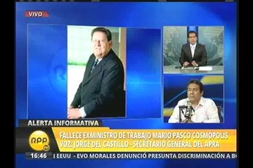Ex ministro de Trabajo Mario Pasco Cosmópolis murió a los 74 años