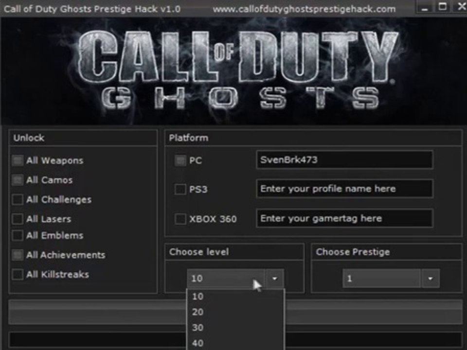 Call of Duty Ghosts Prestige Hack PC, Xbox 360, PS3 With Download February 2014