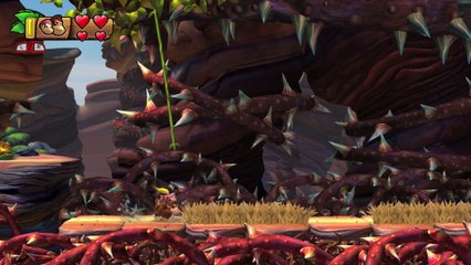 Donkey Kong Country: TF.Espinas espontáneas 3-B - Gameplay - 100% puzzles y letras