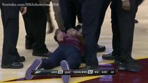 Fan gets tackled and handcuffed after running on Basketball court