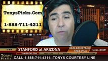 Arizona Wildcats vs. Stanford Cardinal Pick Prediction NCAA College Basketball Odds Preview 3-2-2014